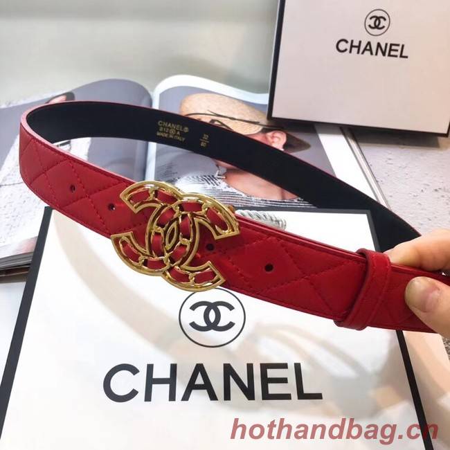 Chanel Calf Leather Belt Wide with 32mm 56608