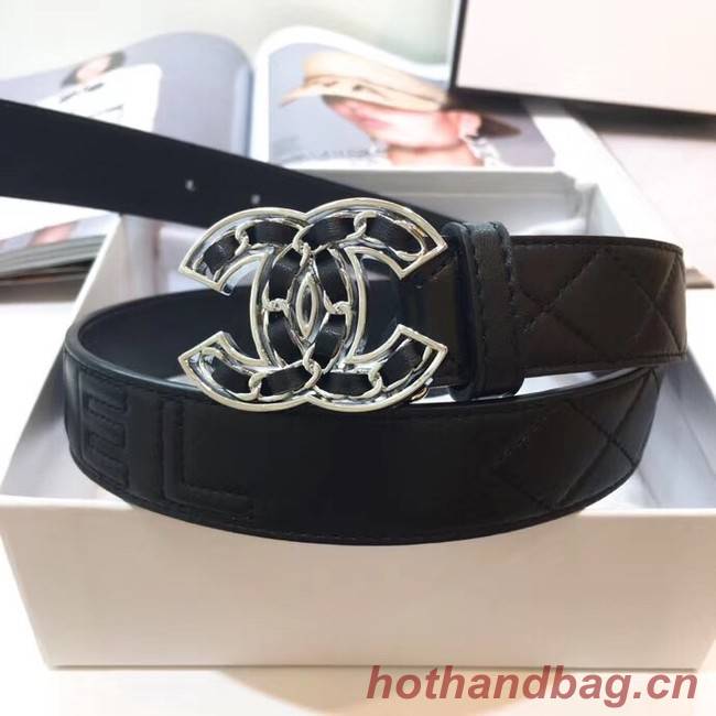 Chanel Calf Leather Belt Wide with 32mm 56609