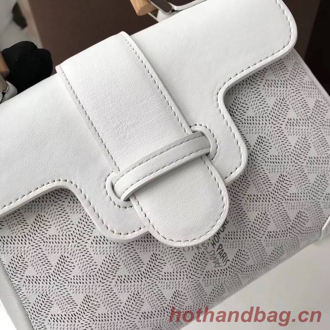 Goyard Calfskin Leather Mini Tote Bag 9955 white