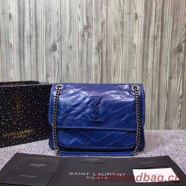 SAINT LAURENT Medium Niki leather shoulder bag 61060 blue