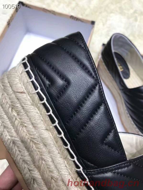 Gucci  Chevron leather espadrille with Double G GG1507LRF black