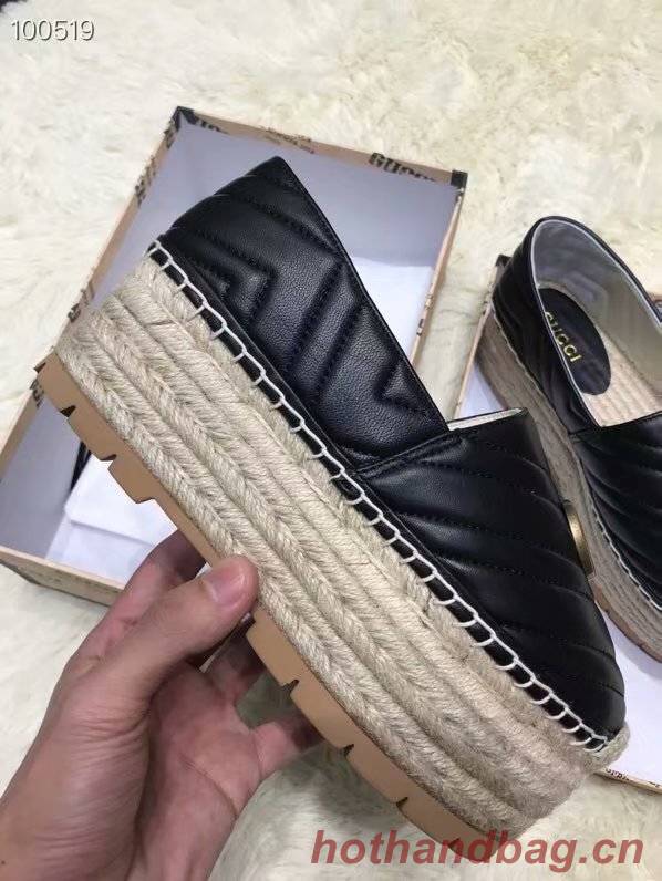 Gucci  Chevron leather espadrille with Double G GG1507LRF black