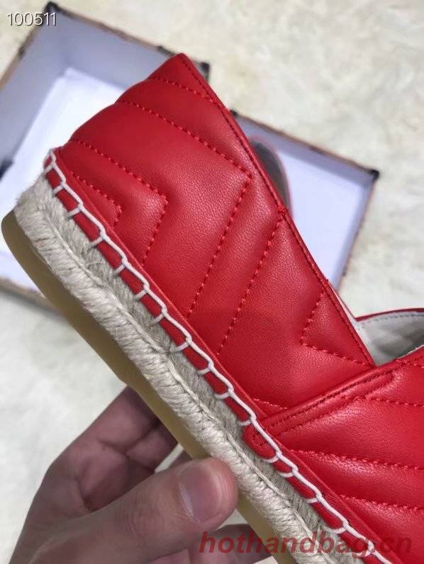 Gucci Leather espadrille with Double G GG1506LRF red