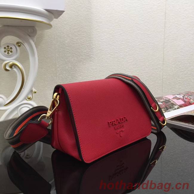 Prada Calf leather shoulder bag 66133 red