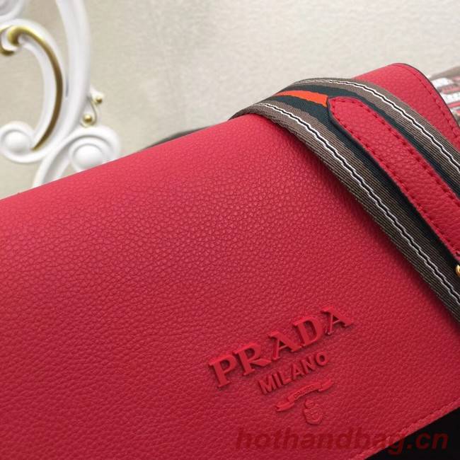 Prada Calf leather shoulder bag 66133 red