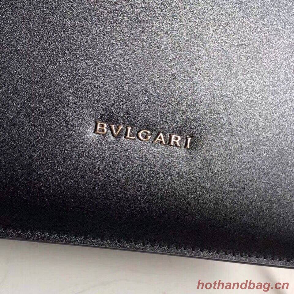 BVLGARI Serpenti Forever Devil Pearl Fish Skin Leather Shoulder Bag 058962 Black