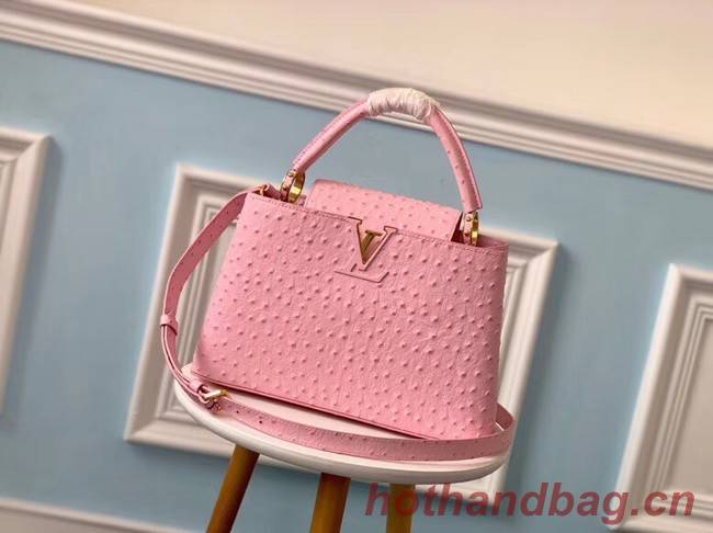 Louis vuitton original Ostrich pattern CAPUCINES PM M53665 Eau de Rose