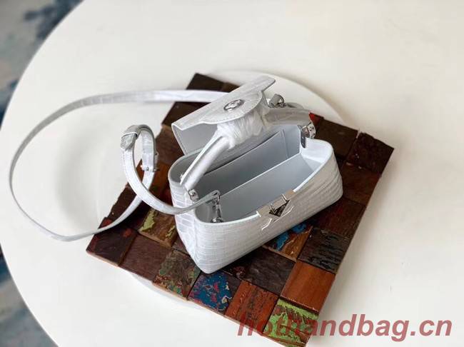 Louis vuitton original crocodile CAPUCINES Mini M93163 cream