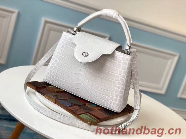 Louis vuitton original crocodile CAPUCINES PM M53665 cream