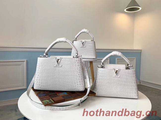 Louis vuitton original crocodile CAPUCINES PM M53665 cream