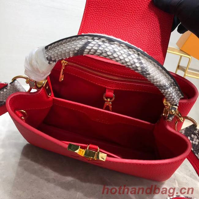 Louis vuitton original taurillon leather Capucines BB M48865 red