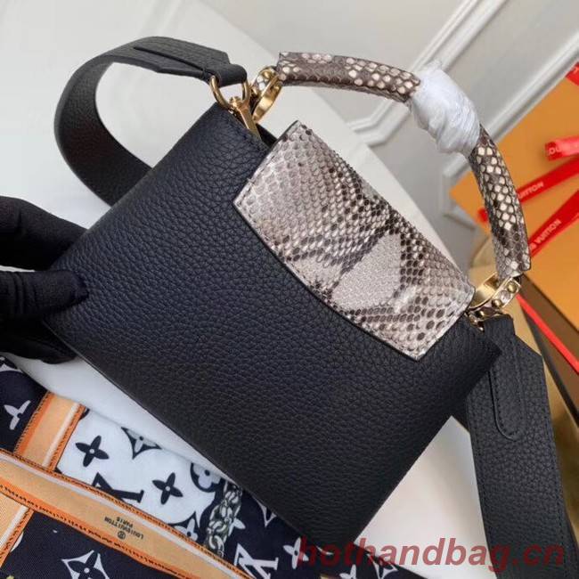 Louis vuitton original taurillon leather Capucines Mini N95509 black