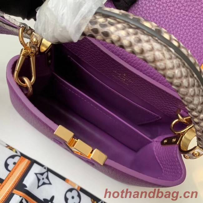 Louis vuitton original taurillon leather Capucines Mini N95509 purple