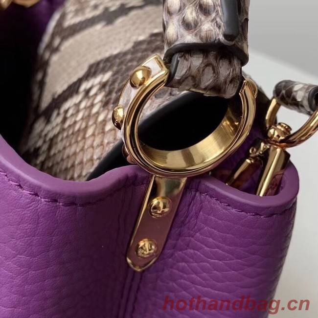 Louis vuitton original taurillon leather Capucines Mini N95509 purple