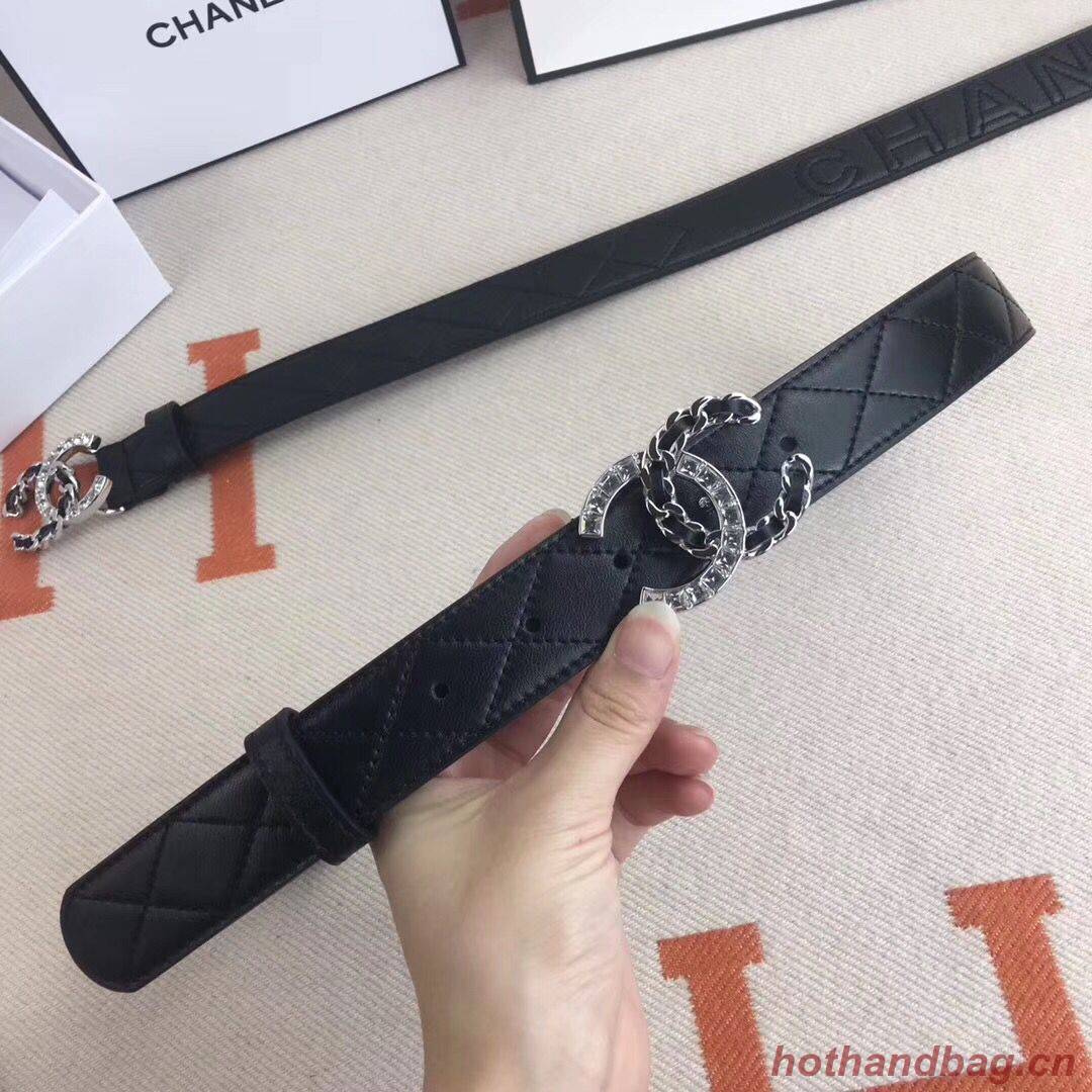 Chanel Calf Leather Belt Wide with 30mm 56610