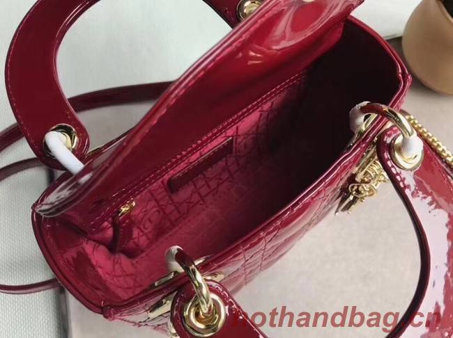 Dior MINI LADY DIOR CALFSKIN BAG M0505O burgundy