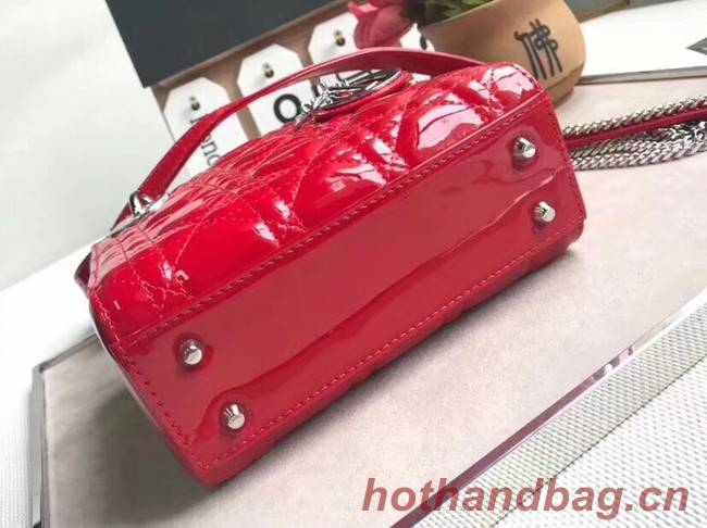 Dior MINI LADY DIOR CALFSKIN BAG M0505O cherry red