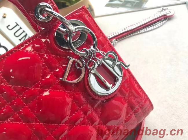 Dior MINI LADY DIOR CALFSKIN BAG M0505O cherry red