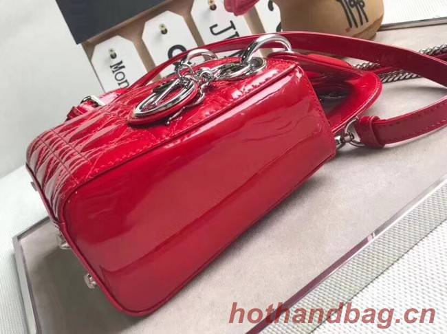 Dior MINI LADY DIOR CALFSKIN BAG M0505O cherry red