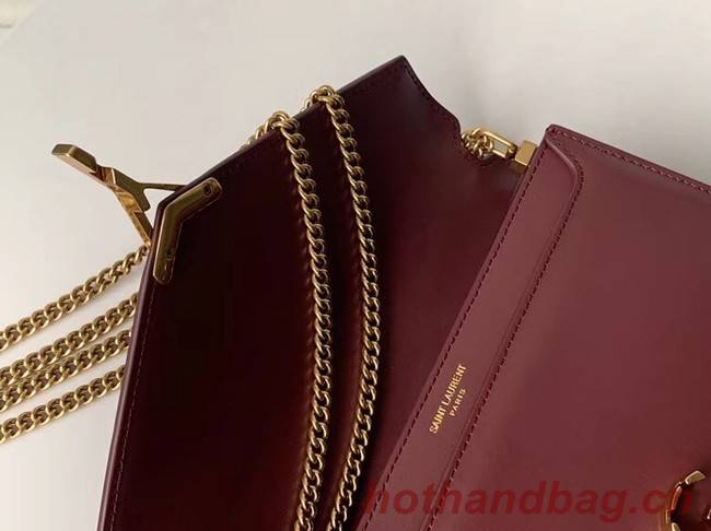 SAINT LAURENT Cassandra leather shoulder bag 532750 Burgundy