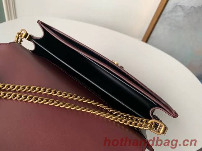 SAINT LAURENT Cassandra leather shoulder bag 532750 Burgundy