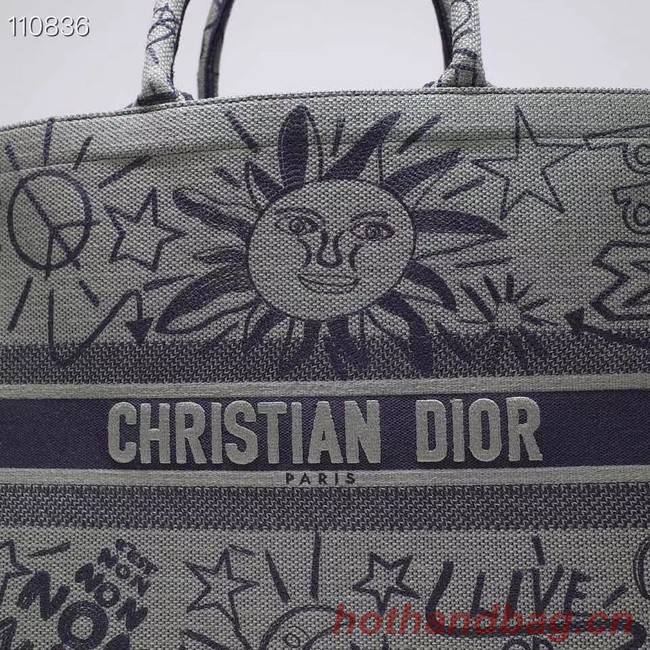 DIOR BOOK TOTE BAG IN EMBROIDERED CANVAS M1286ZJOE