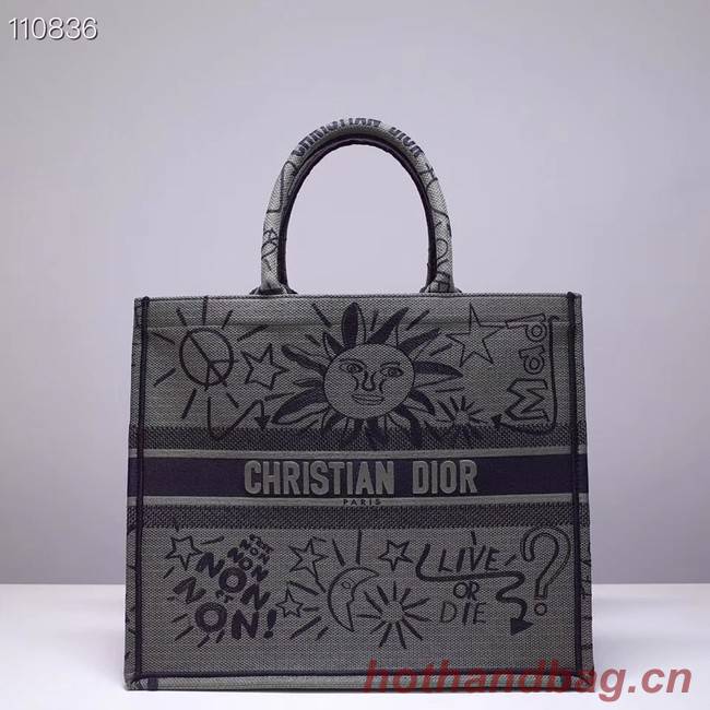 DIOR BOOK TOTE BAG IN EMBROIDERED CANVAS M1286ZJOE