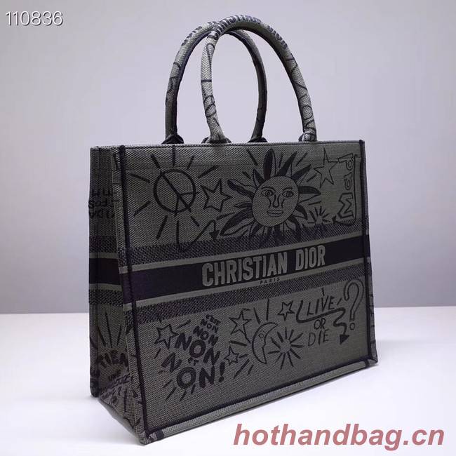 DIOR BOOK TOTE BAG IN EMBROIDERED CANVAS M1286ZJOE