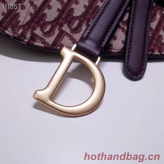 DIOR OBLIQUE SADDLE BELT BAG S5632CTZQ burgundy