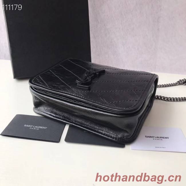 SAINT LAURENT Niki Mini leather shoulder bag 03743 black