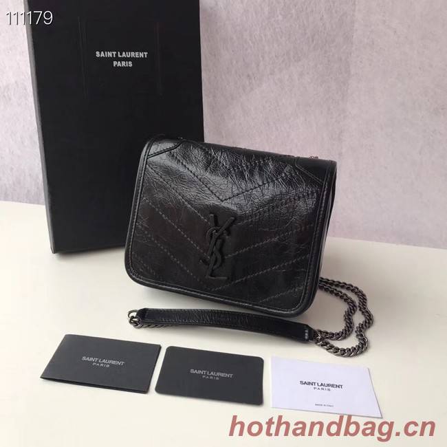 SAINT LAURENT Niki Mini leather shoulder bag 03743 black