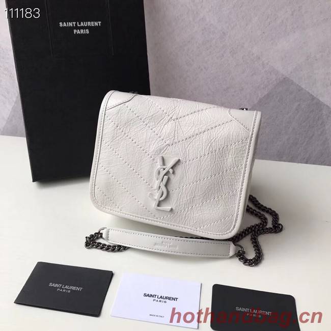 SAINT LAURENT Niki Mini leather shoulder bag 03743 white