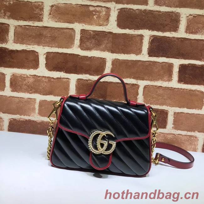 Gucci GG Marmont Mini Top Handle Bag 583571 Black