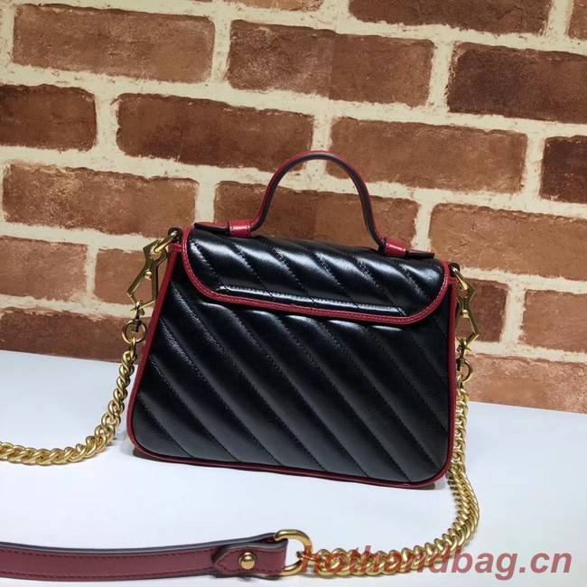 Gucci GG Marmont Mini Top Handle Bag 583571 Black