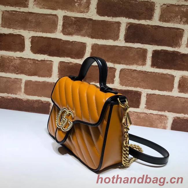 Gucci GG Marmont Mini Top Handle Bag 583571 Cognac