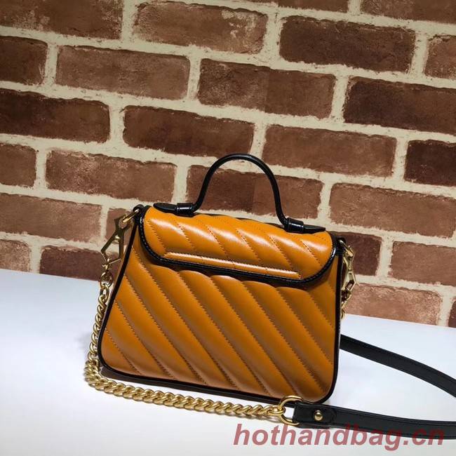 Gucci GG Marmont Mini Top Handle Bag 583571 Cognac