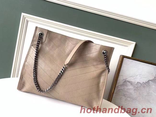 SAINT LAURENT NIKI MEDIUM SHOPPING BAG IN CRINKLED VINTAGE LEATHER 5814 Chestnut