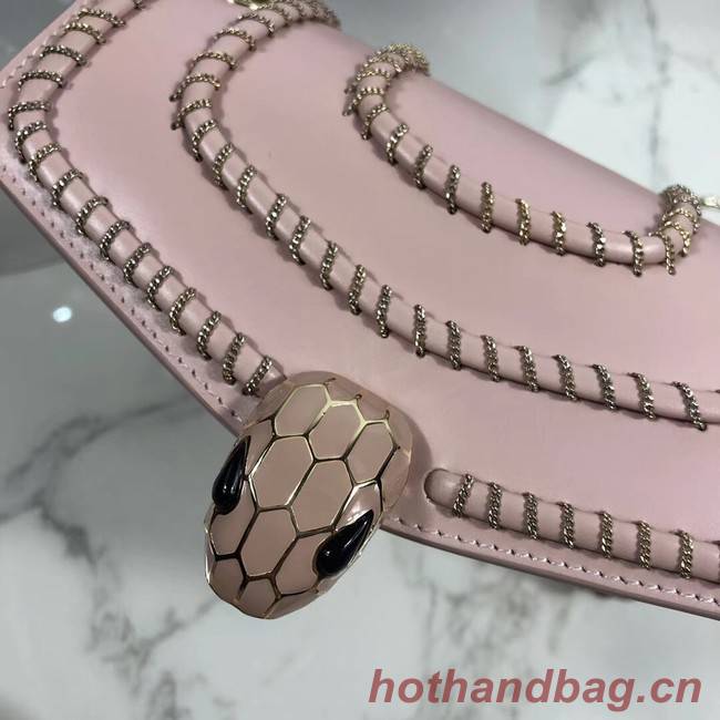 BVLGARI mini Shoulder Bag Calfskin Leather BG22889 pink