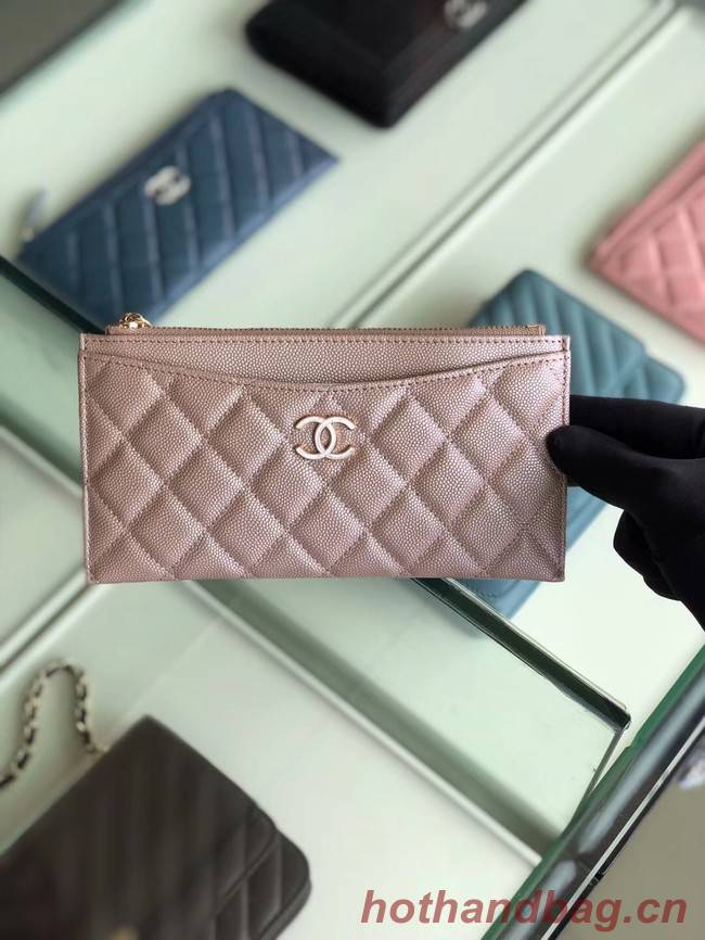 Chanel Calfskin Leather & Gold-Tone Metal A84107 light pink