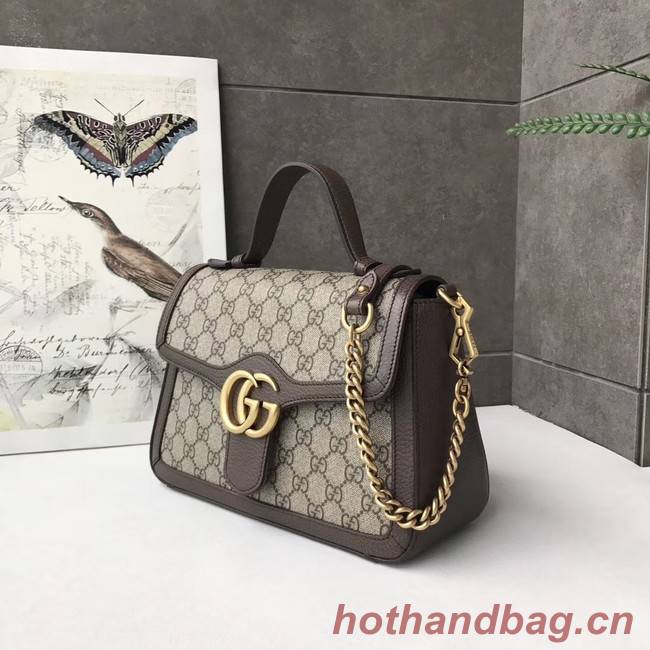 Gucci GG Marmont small top handle bag 498110 brown