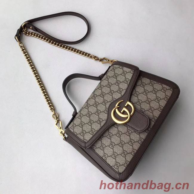 Gucci GG Marmont small top handle bag 498110 brown