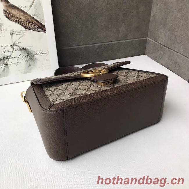 Gucci GG Marmont small top handle bag 498110 brown