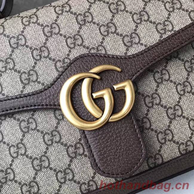 Gucci GG Marmont small top handle bag 498110 brown