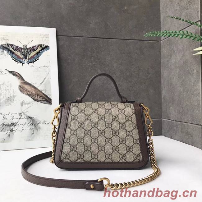 Gucci GG Marmont mini top handle bag 547260 brown