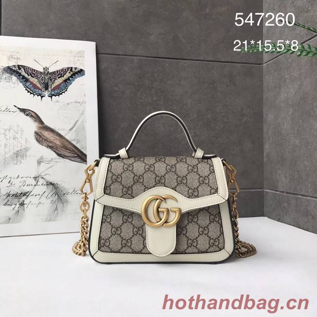 Gucci GG Marmont mini top handle bag 547260 white