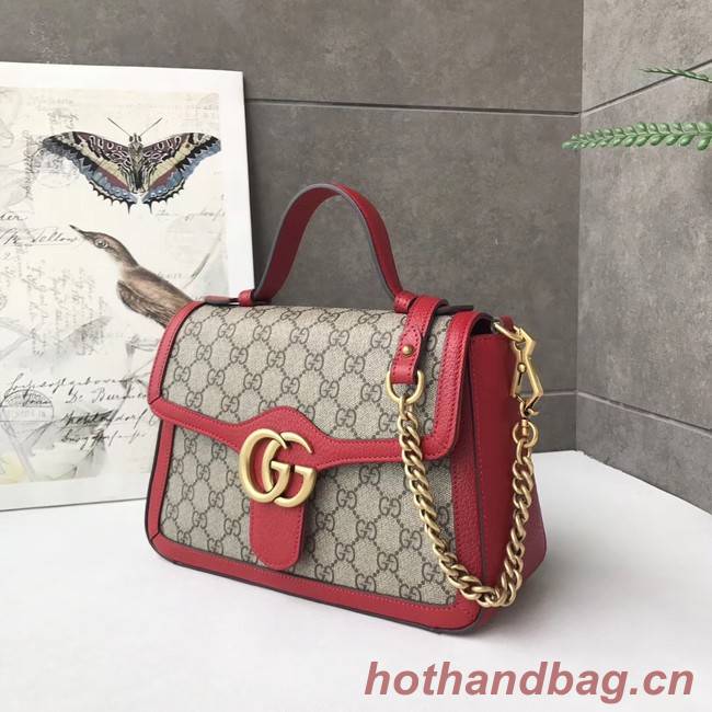 Gucci GG Marmont small top handle bag 498110 red