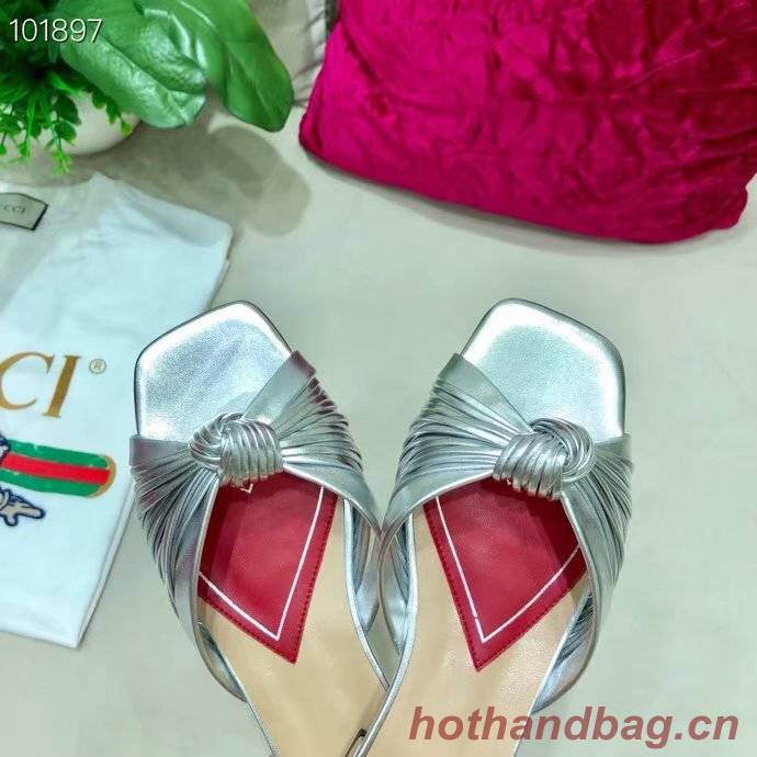 Gucci Metallic leather slide sandal GG1511BL-1