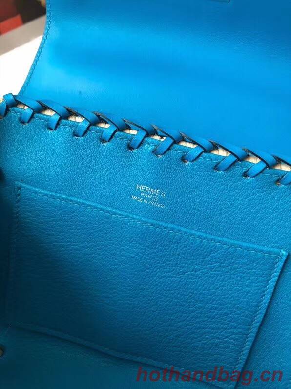 Hermes kelly picnic bag 9810 blue