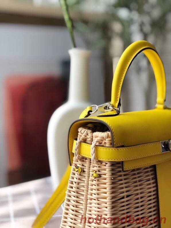 Hermes kelly picnic bag 9810 yellow