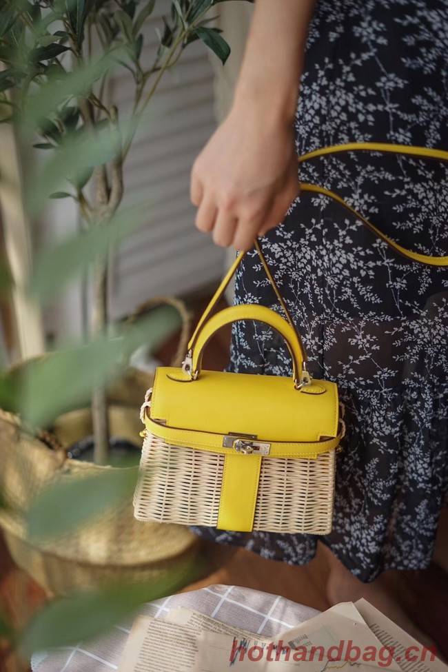 Hermes kelly picnic bag 9810 yellow